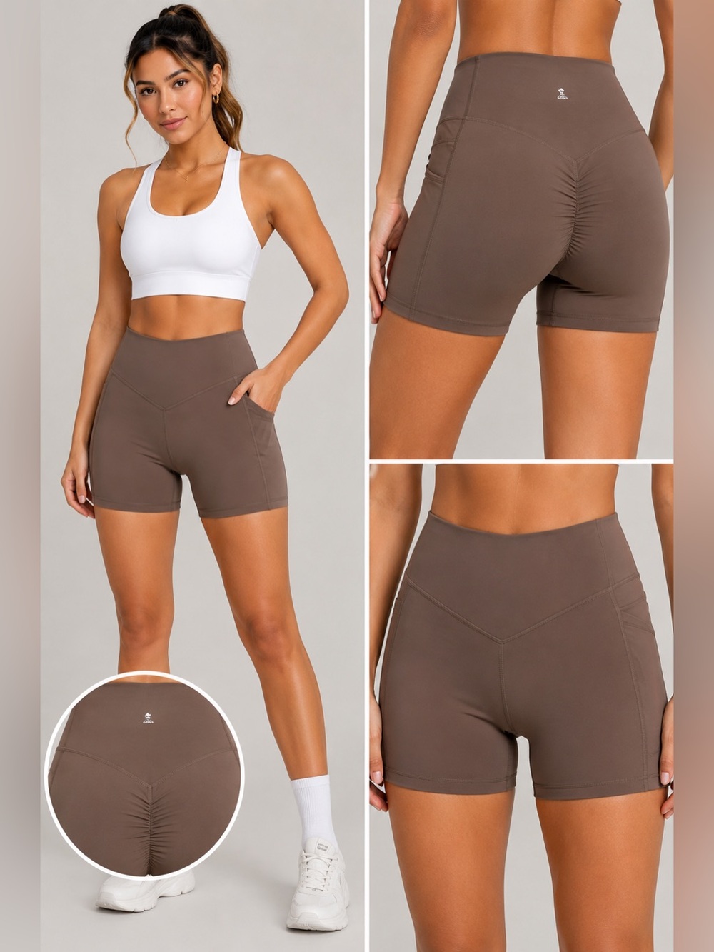 Halara UltraSculpt High Rise Scrunch Back Pocket Shorts XS NWT